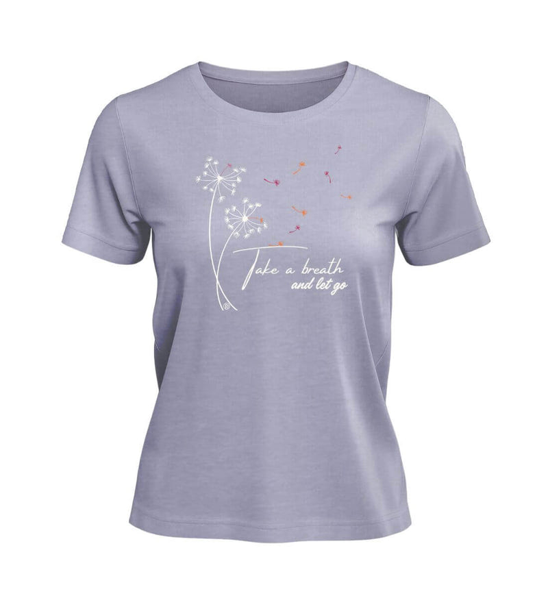 Take A Breath T-Shirt Damen in Lavendel (Lavender) – Produktbild (100% Bio-Baumwolle) von Rad&Rucksack