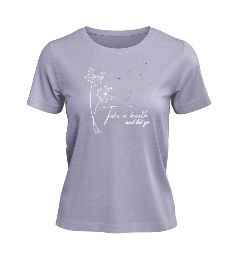 Take a breath | Damen Premium Organic T-Shirt in Lavender von Rad&Rucksack