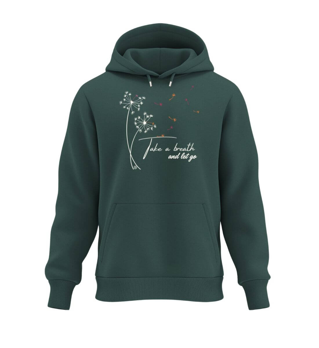 Take a breath | Unisex Organic Hoodie in Glazed Green von Rad&Rucksack
