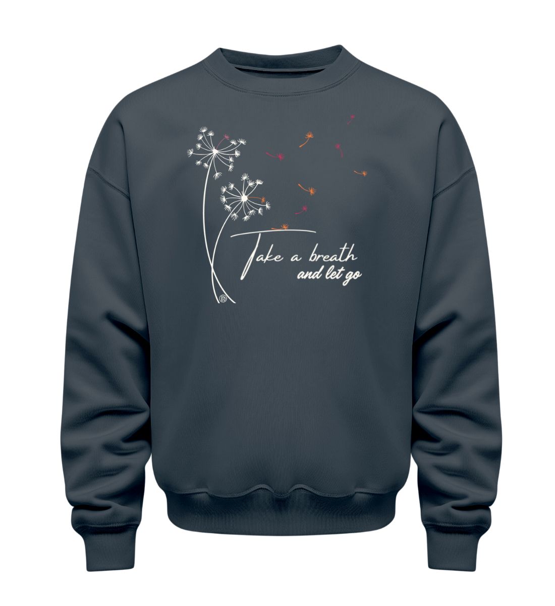 Take a breath | Unisex Organic Pullover in India Ink Grey von Rad&Rucksack