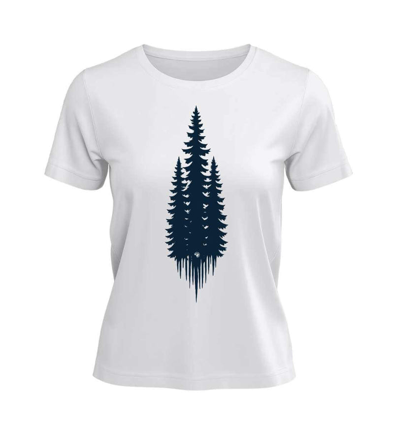 Tannen T-Shirt Damen in Weiß (White) – Produktbild (100% Bio-Baumwolle) von Rad&Rucksack