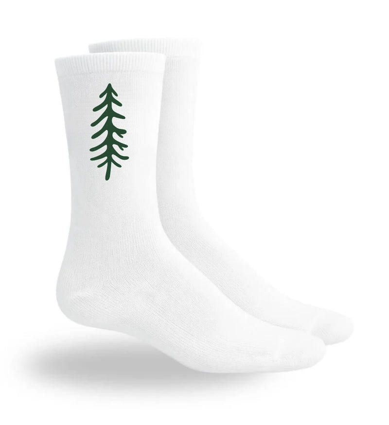 Tanne Sportsocken in Weiß (White) – Motiv- & Print-Ansicht (atmungsaktives Mesh-Fußbett) von Rad&Rucksack