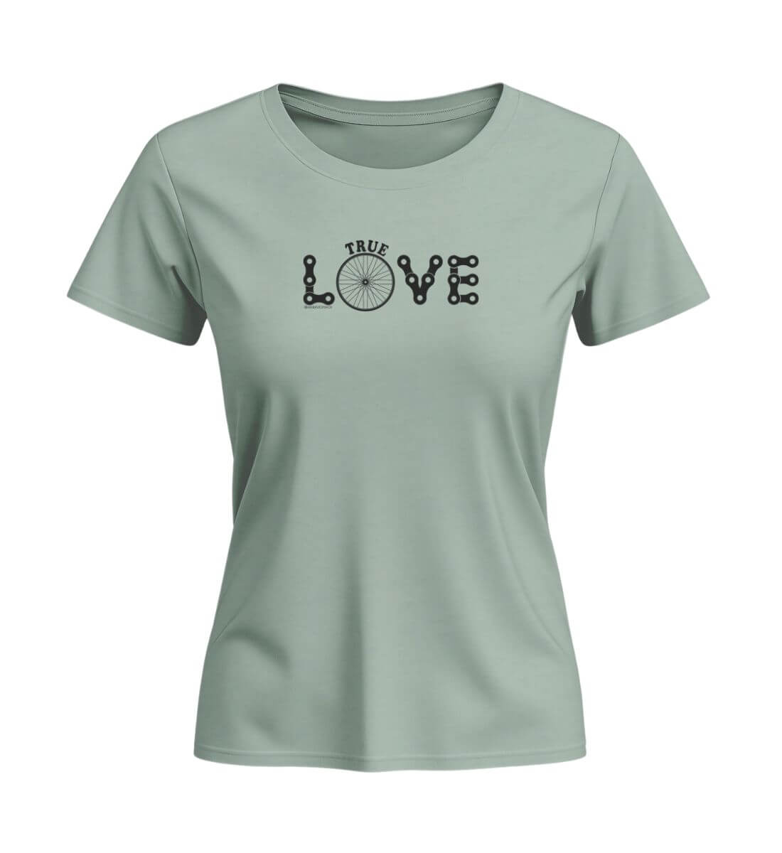 True Love | Damen Premium Organic T-Shirt (Fitted) in Aloe von Rad&Rucksack
