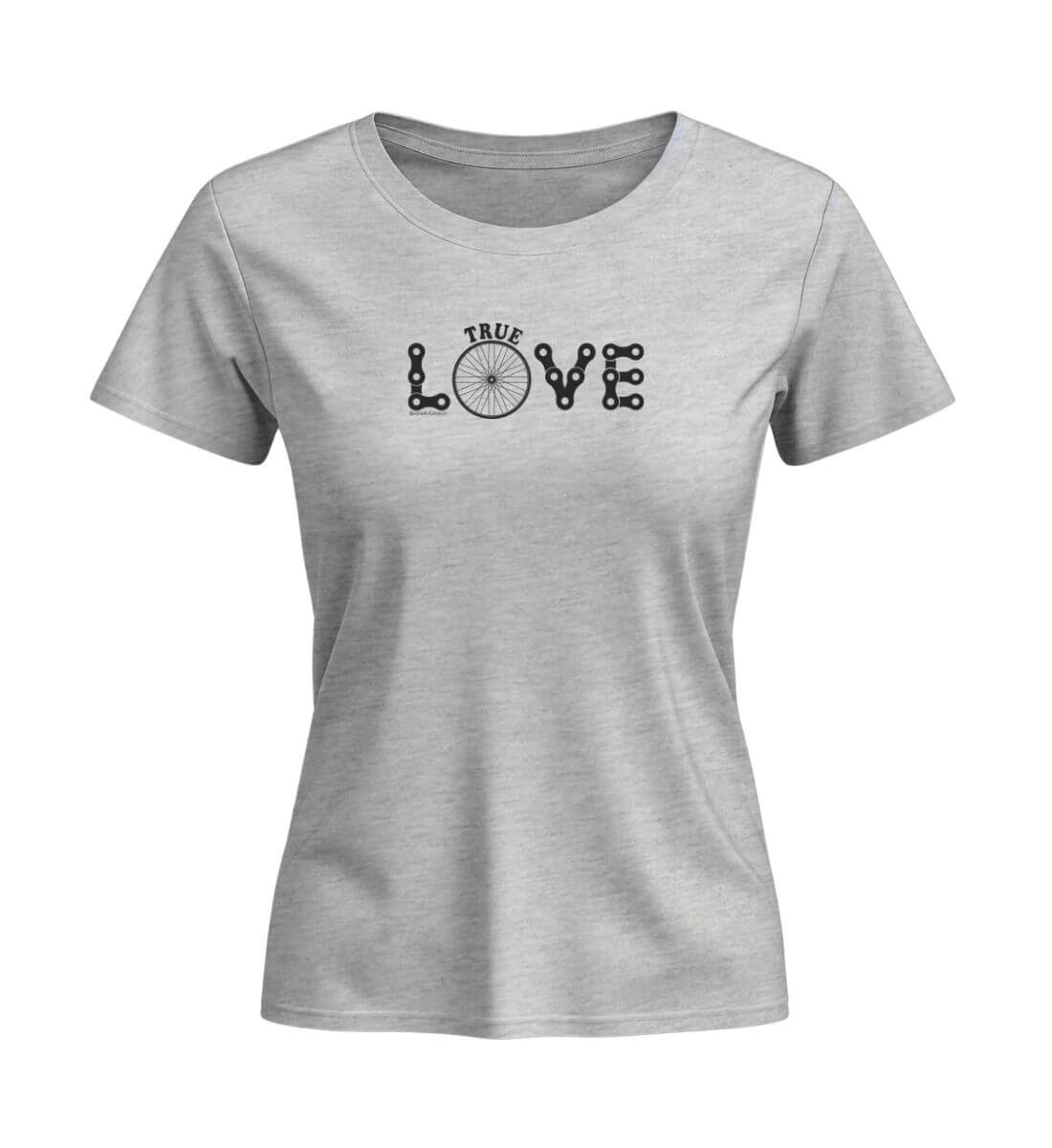 True Love | Damen Premium Organic T-Shirt (Fitted) in Heather Grey von Rad&Rucksack