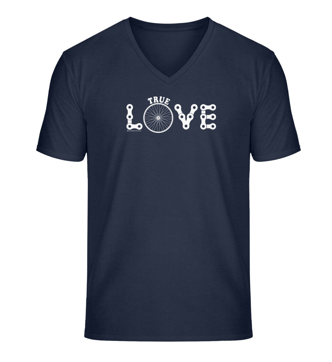 True Love | Herren V-Neck Premium Organic T-Shirt in French Navy von Rad&Rucksack