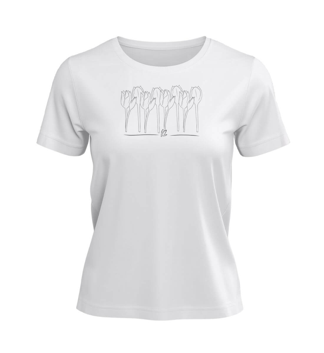 Tulpen | Damen Premium Organic T-Shirt in White von Rad&Rucksack