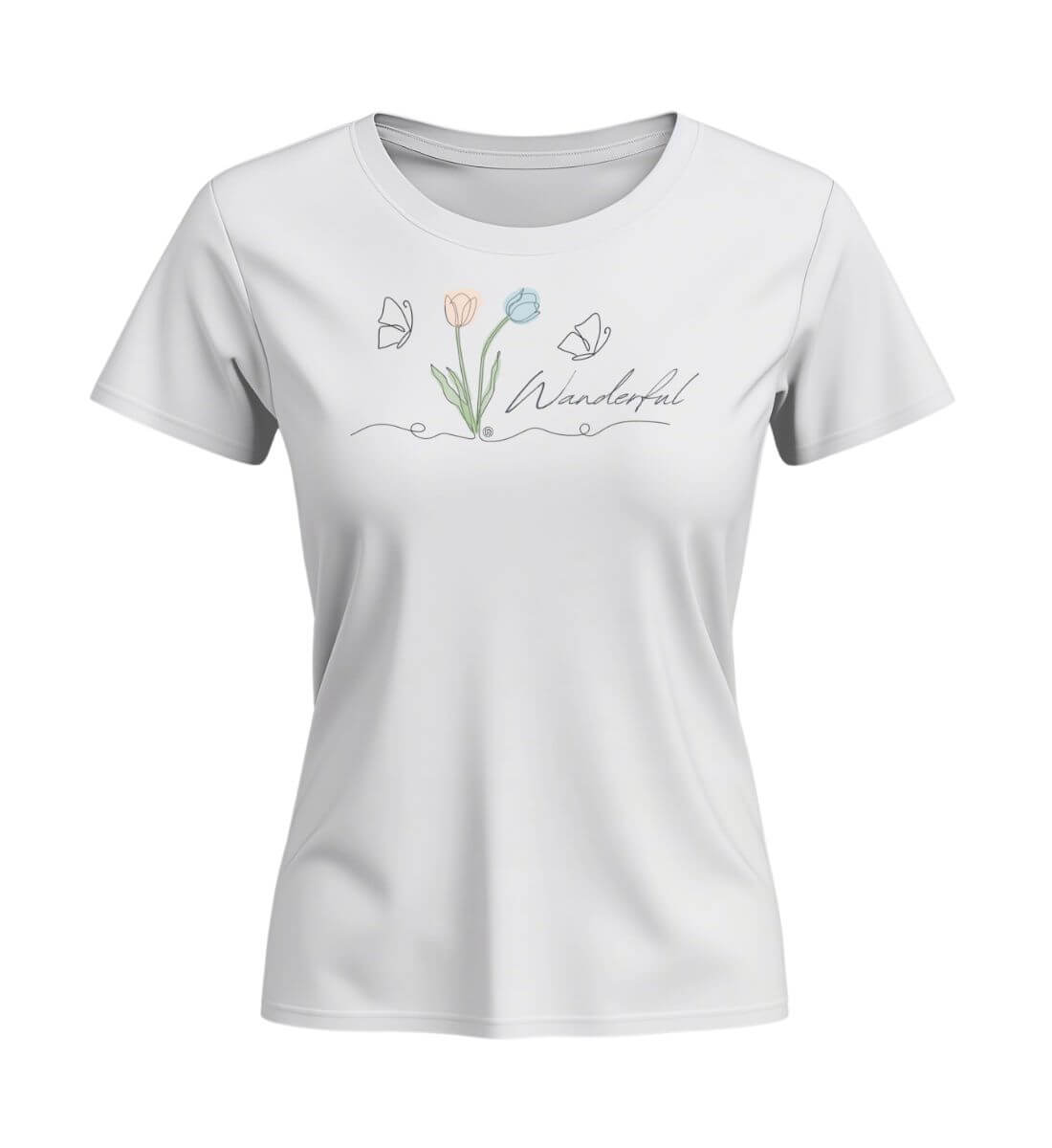 Tulpen Wanderful | Damen Premium Organic T-Shirt (Fitted) in White von Rad&Rucksack
