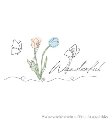 Geschenk Tulpen Wanderful T-Shirt – Detailaufnahme (100% Bio-Baumwolle) von Rad&Rucksack