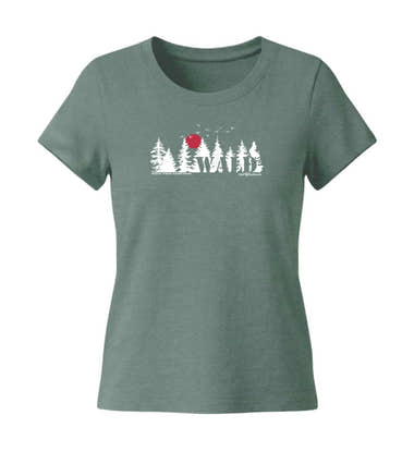 Wäldern Bio T-Shirt Damen Tailliert in Meeresgrün (Green Bay) – Produktbild (155 g/m² Bio-Baumwolle, tailliert) von Rad&Rucksack