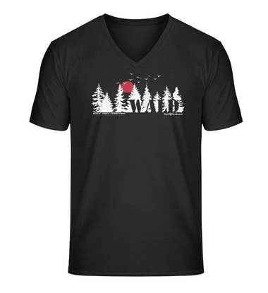 Wäldern T-Shirt Herren Schwarz (Black) – Produktbild (100% Bio-Baumwolle) von Rad&Rucksack