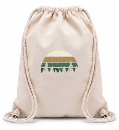 Baumwoll-Gymsac Wald in Naturweiß (Natural) – Produktbild (100% Baumwolle, 12 L) von Rad&Rucksack