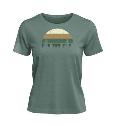 Wald T-Shirt Damen Meeresgrün (Green Bay) – Produktbild (100% Bio-Baumwolle) von Rad&Rucksack