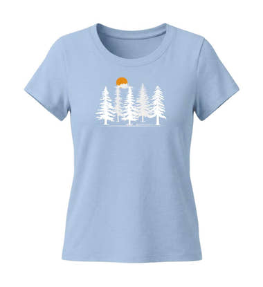 Outdoor T-Shirt Wald Forest Damen Tailliert in Mittelblau (Blue Soul) – Produktbild von Rad&Rucksack