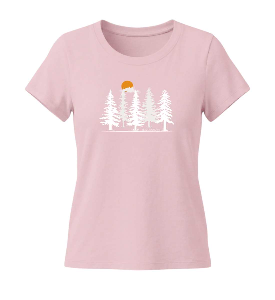Wald Forest | Damen Premium Organic T-Shirt (Fitted) in Cotton Pink von Rad&Rucksack