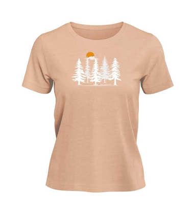 Wald Forest T-Shirt Damen Pfirsich-Rosa (Fraiche Peche) – Produktbild (100% Bio-Baumwolle) von Rad&Rucksack