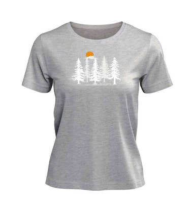 Wald Forest T-Shirt Damen Grau-Melange (Heather Grey) – Produktbild (100% Bio-Baumwolle) von Rad&Rucksack