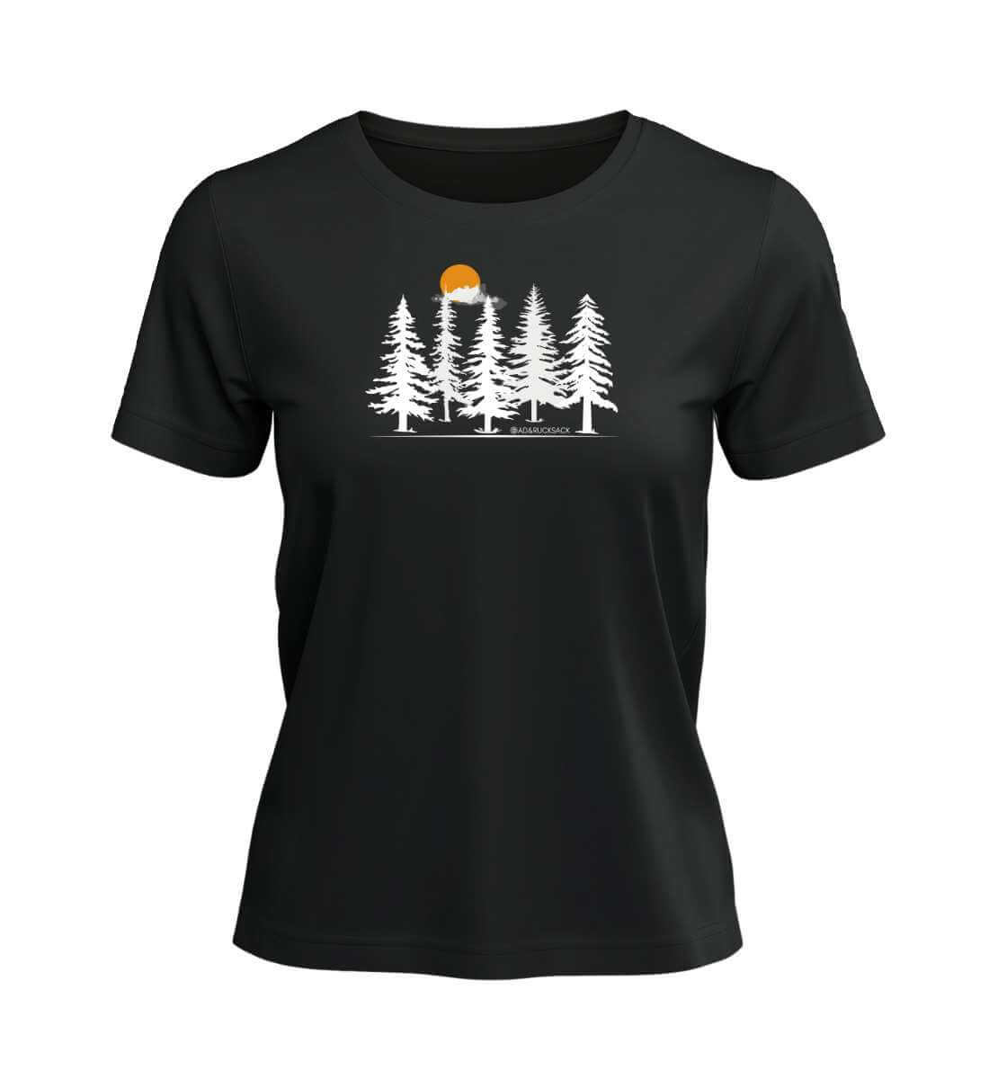 Wald Forest | Damen Premium Organic T-Shirt in Schwarz von Rad&Rucksack
