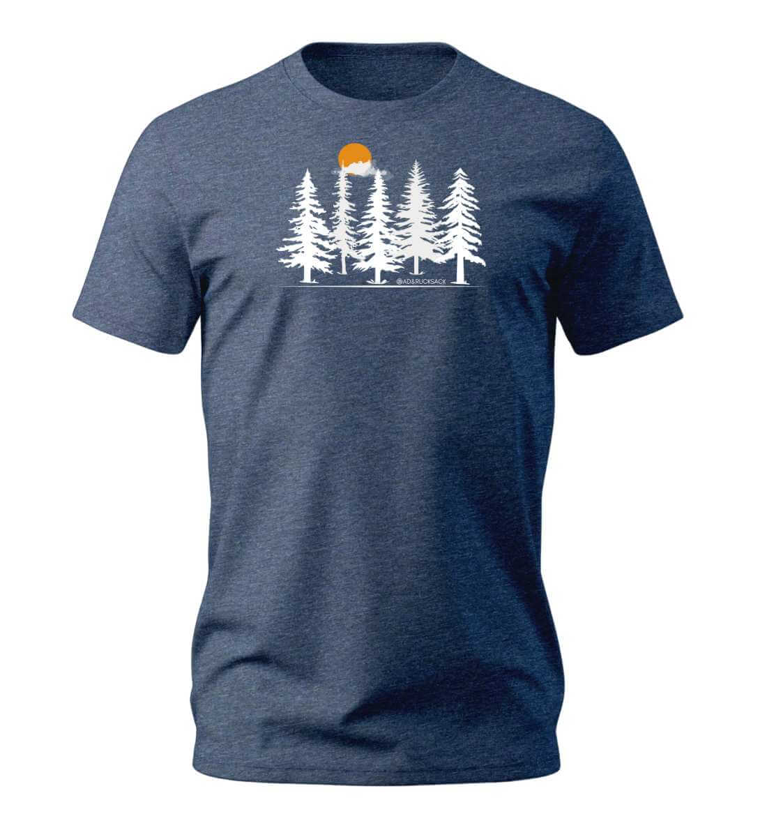 Wald Forest | Herren Premium Organic T-Shirt in Dark Heather Blue von Rad&Rucksack