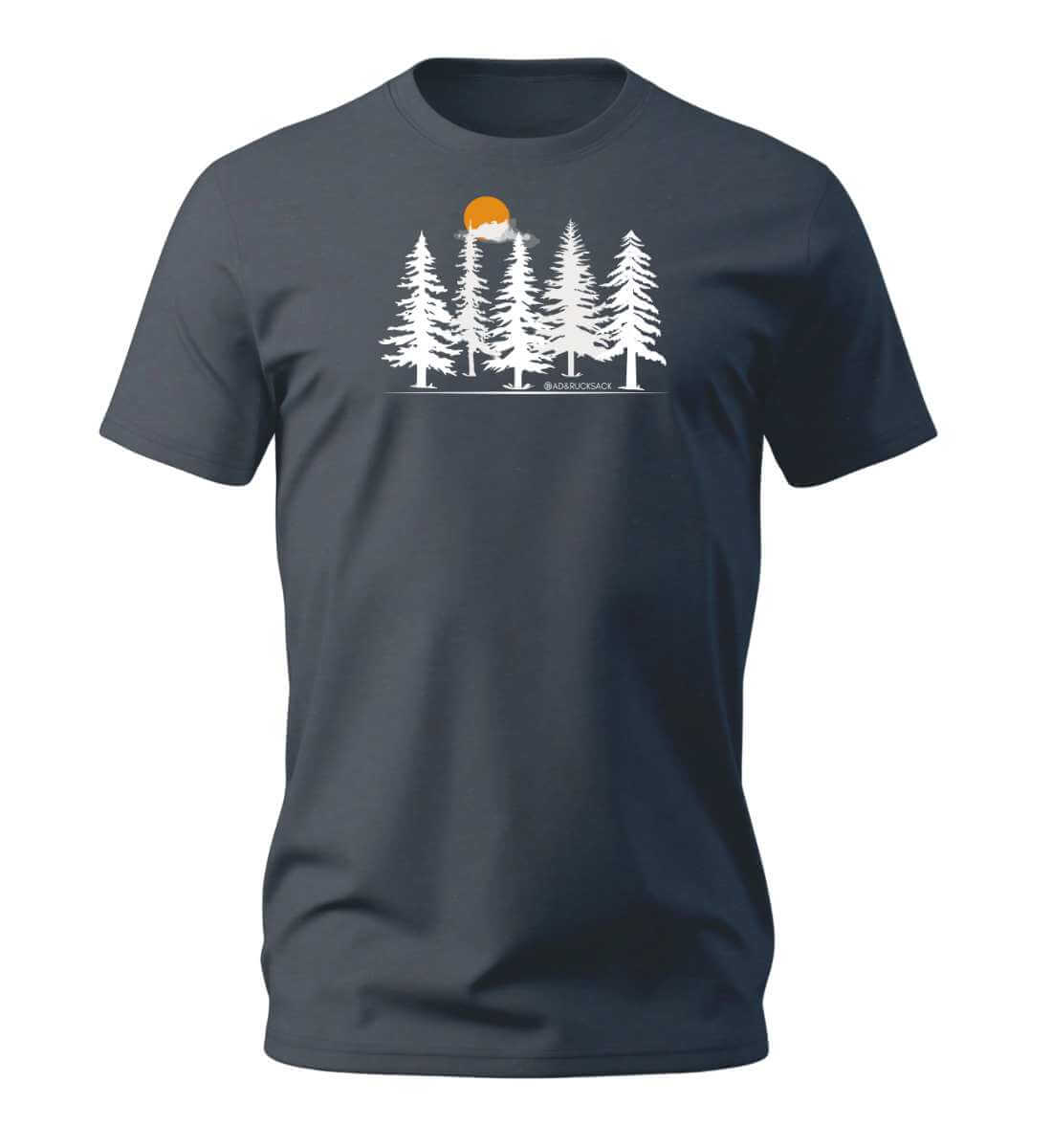 Wald Forest | Herren Premium Organic T-Shirt in India Ink Grey von Rad&Rucksack