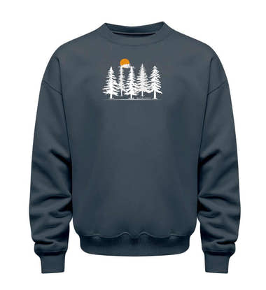 Bio Sweatshirt 350g Wald Forest in Blaugrau (India Ink Grey) – Produktbild (350 g/m² Bio-Baumwolle) von Rad&Rucksack