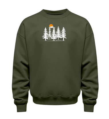 Wald Forest Pullover in Olivgrün (Khaki) – Produktbild (350 g/m² Bio-Baumwolle) von Rad&Rucksack