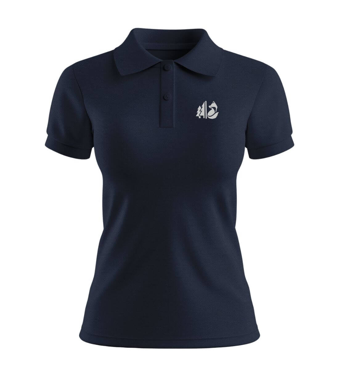 Wald Fuchs Stick | Damen Premium Organic Poloshirt in French Navy von Rad&Rucksack