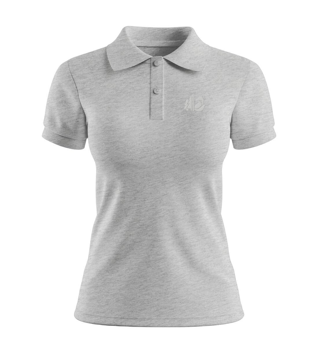 Wald Fuchs Stick | Damen Premium Organic Poloshirt in Grau (Meliert) von Rad&Rucksack