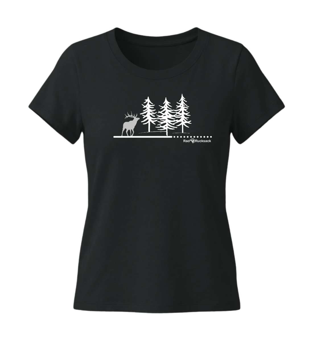 Wald Hirsch | Damen Premium Organic T-Shirt (Fitted) in Black von Rad&Rucksack