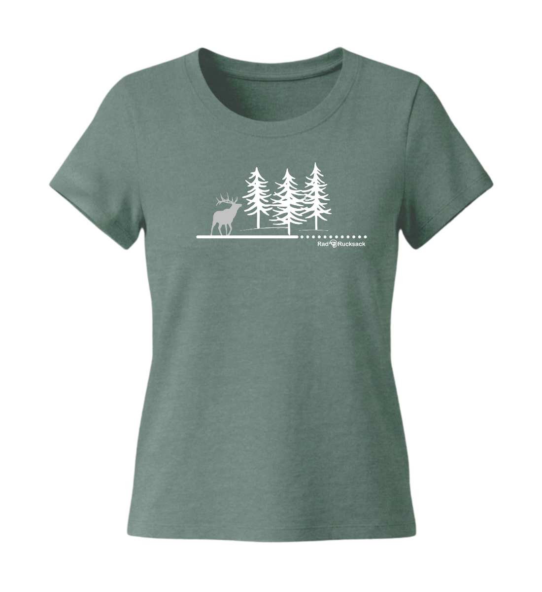 Wald Hirsch | Damen Premium Organic T-Shirt (Fitted) in Green Bay von Rad&Rucksack