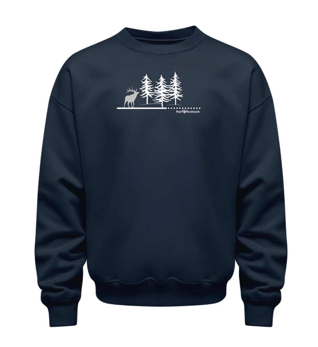 Wald Hirsch | Unisex Organic Pullover in French Navy von Rad&Rucksack
