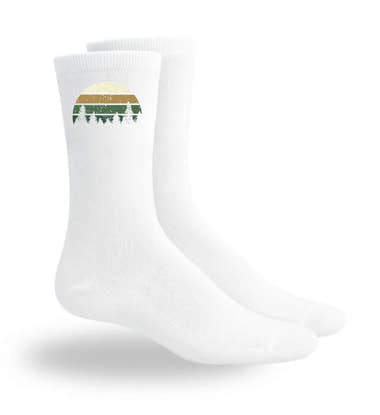 Socken Wald in Weiß (White) – Motiv- & Print-Ansicht (atmungsaktives Mesh-Fußbett) von Rad&Rucksack
