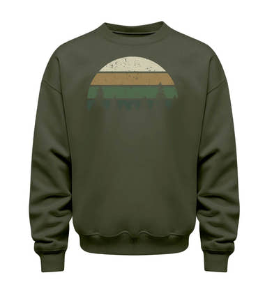 Wald Pullover in Olivgrün (Khaki) – Produktbild (350 g/m² Bio-Baumwolle) von Rad&Rucksack