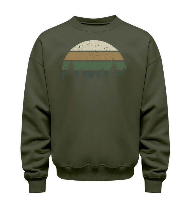 Wald Pullover in Olivgrün (Khaki) – Produktbild (350 g/m² Bio-Baumwolle) von Rad&Rucksack