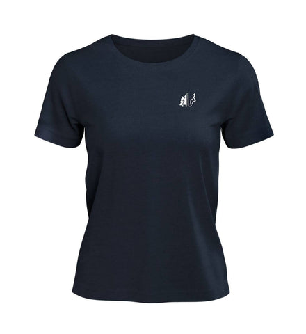 Wald Wolf T-Shirt Damen in Dunkelblau (French Navy) – Produktbild (100% Bio-Baumwolle) von Rad&Rucksack
