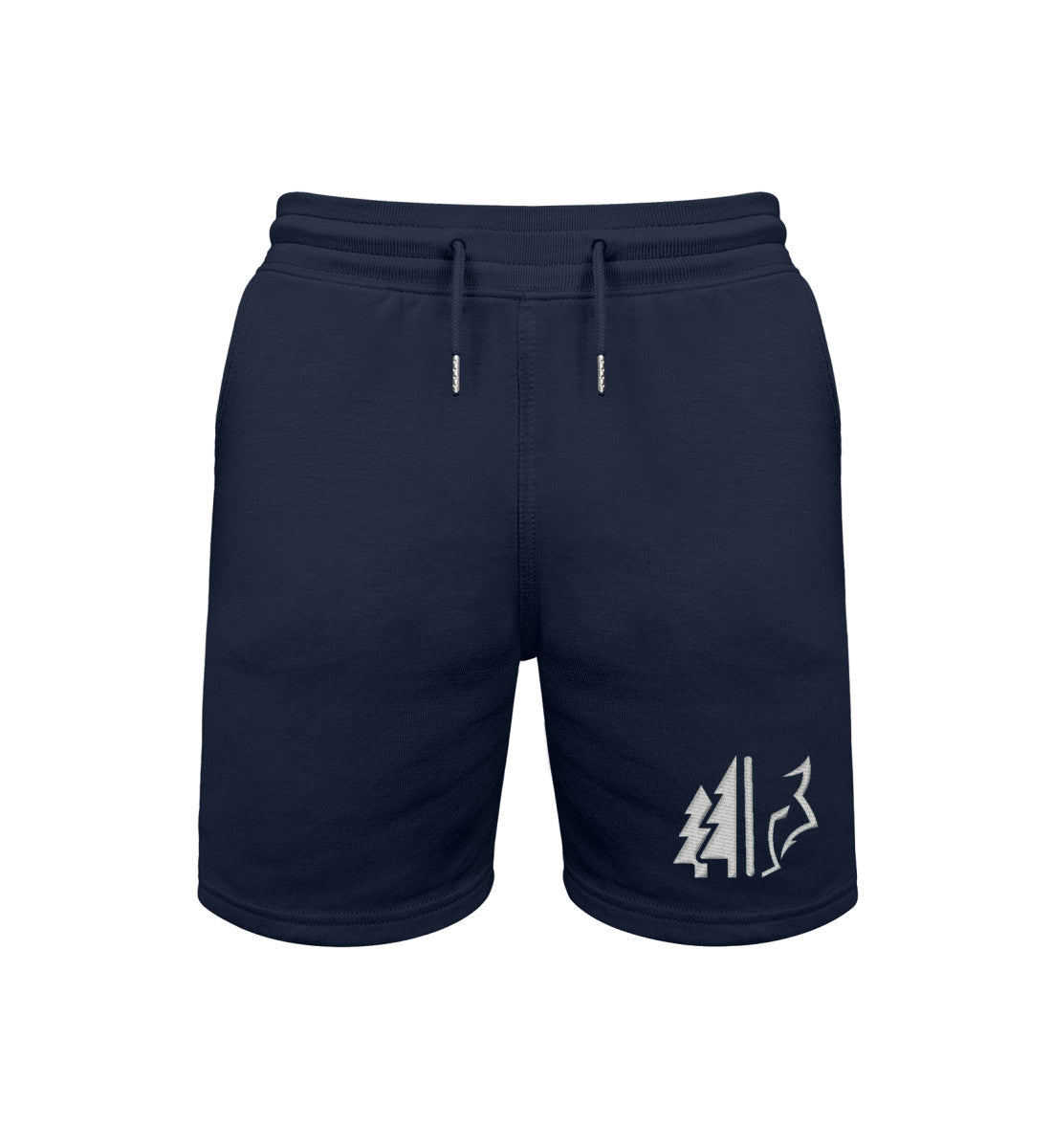 Wald Wolf Stick  |  Unisex Organic Shorts in French Navy von Rad&Rucksack