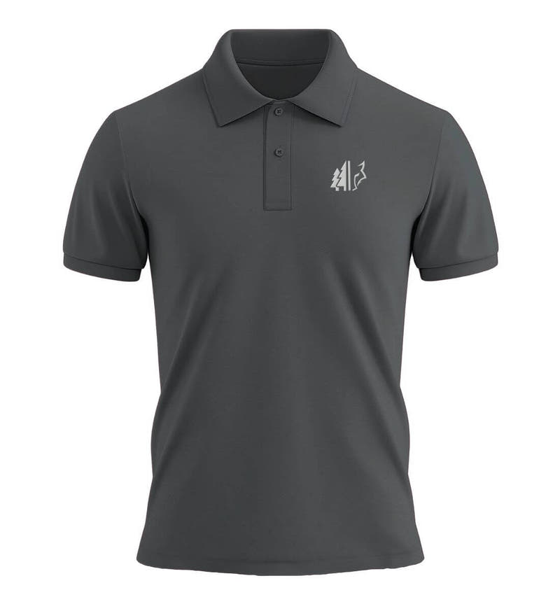 Wald Wolf Stick | Unisex Premium Organic Poloshirt in Anthracite von Rad&Rucksack