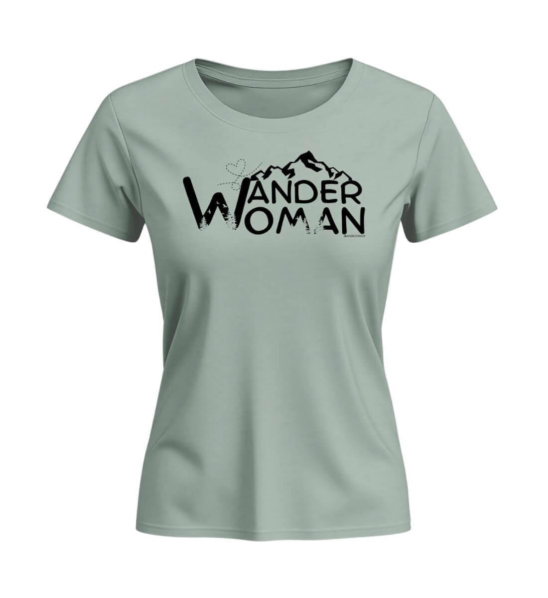 Wander Woman | Damen Premium Organic T-Shirt (Fitted) in Aloe von Rad&Rucksack