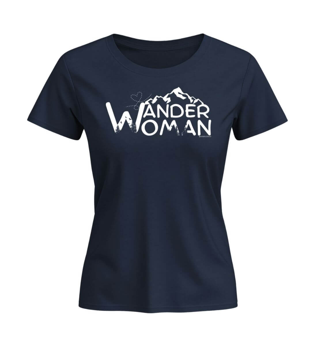 Wander Woman | Damen Premium Organic T-Shirt (Fitted) in French Navy von Rad&Rucksack