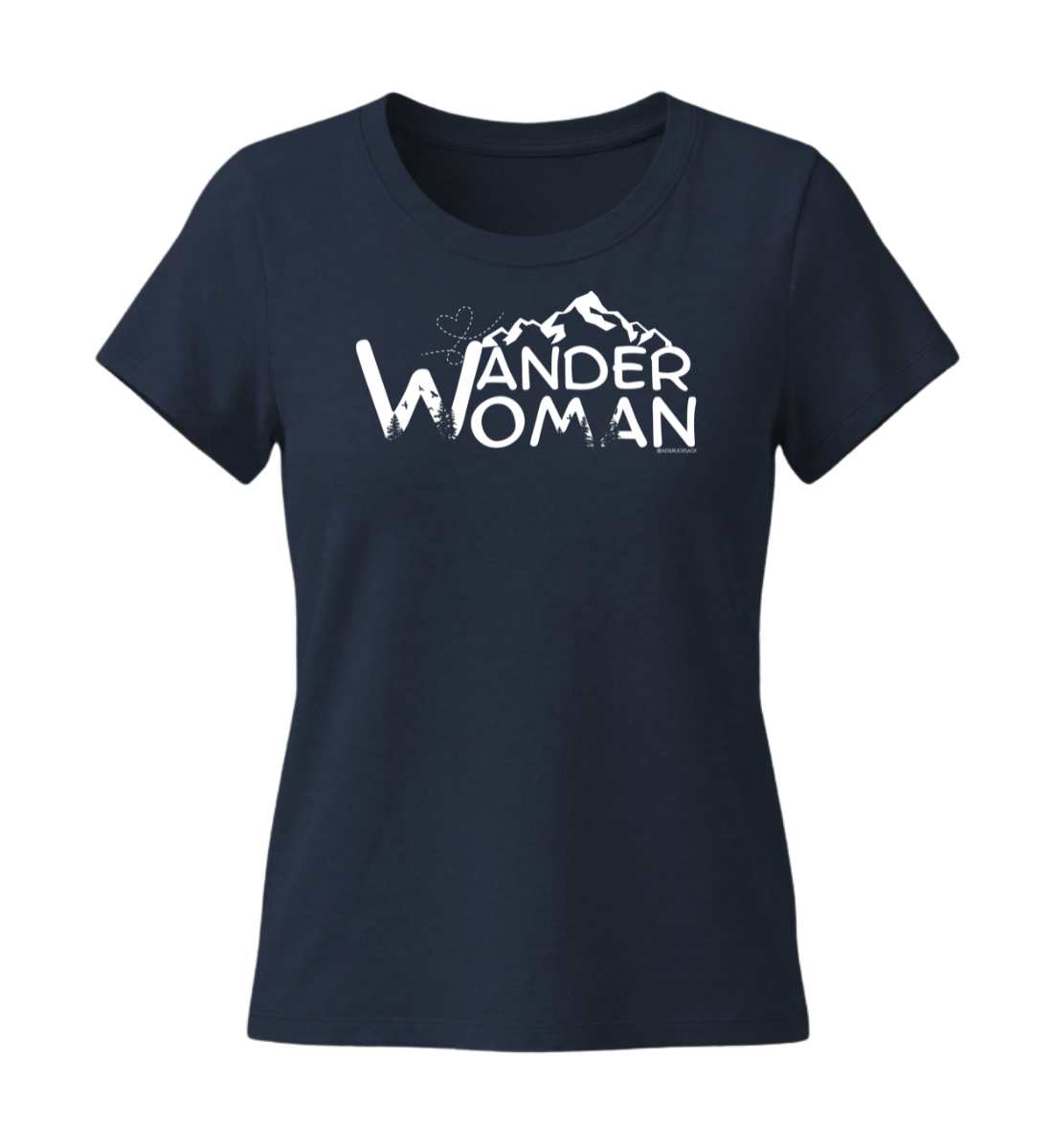 Wander Woman | Damen Premium Organic T-Shirt (Fitted) in French Navy von Rad&Rucksack