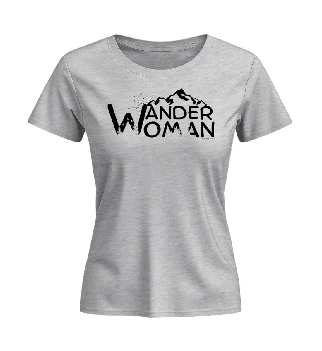 Wander Woman | Damen Premium Organic T-Shirt (Fitted) in Heather Grey von Rad&Rucksack