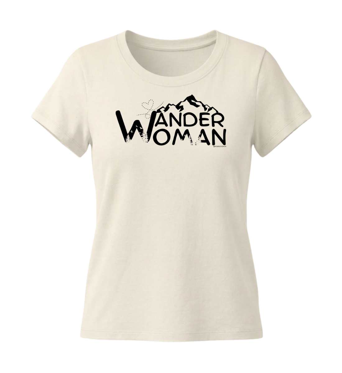 Wander Woman | Damen Premium Organic T-Shirt (Fitted) in Natural Raw von Rad&Rucksack