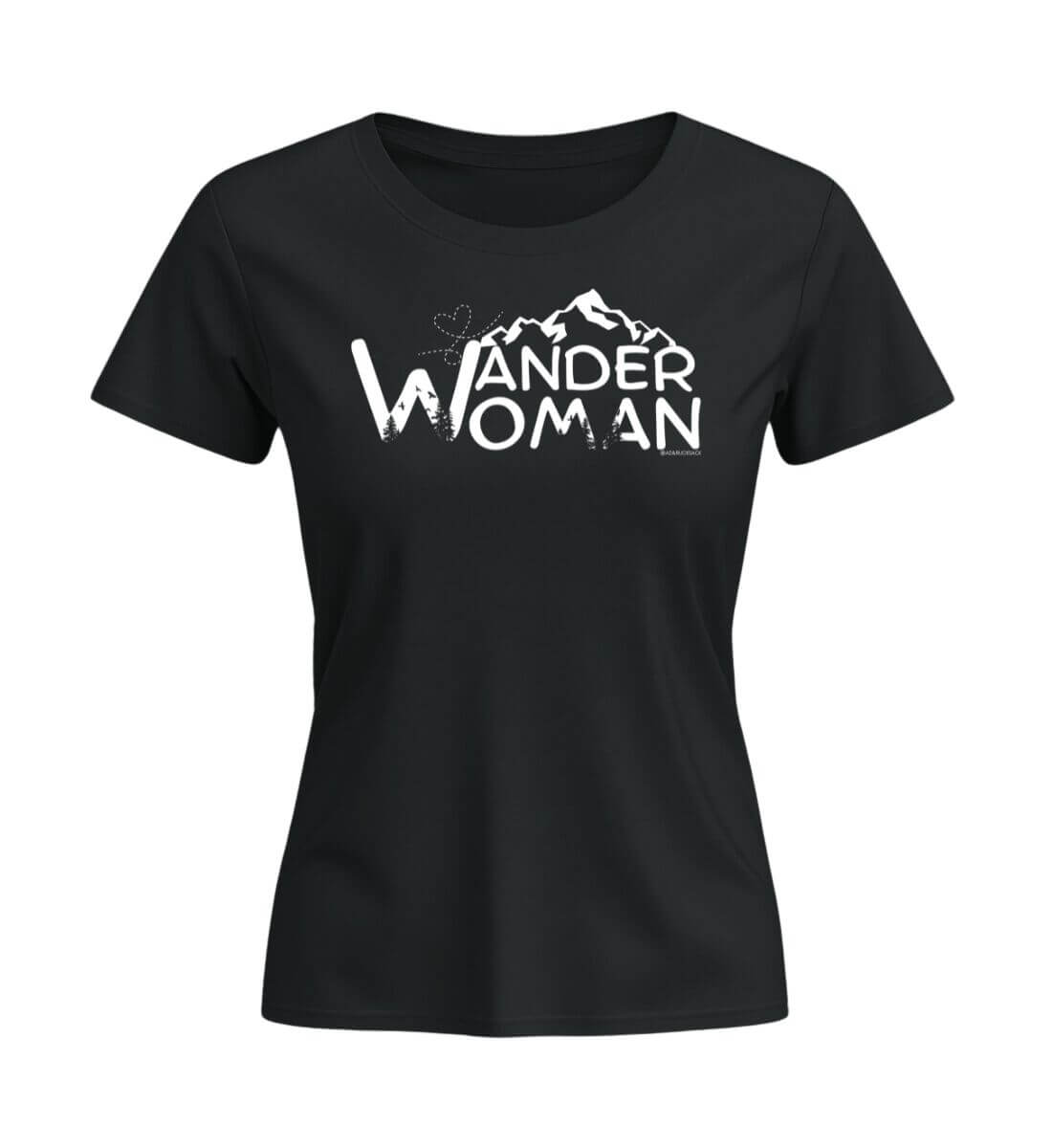 Wander Woman | Damen Premium Organic T-Shirt (Fitted) in Schwarz von Rad&Rucksack