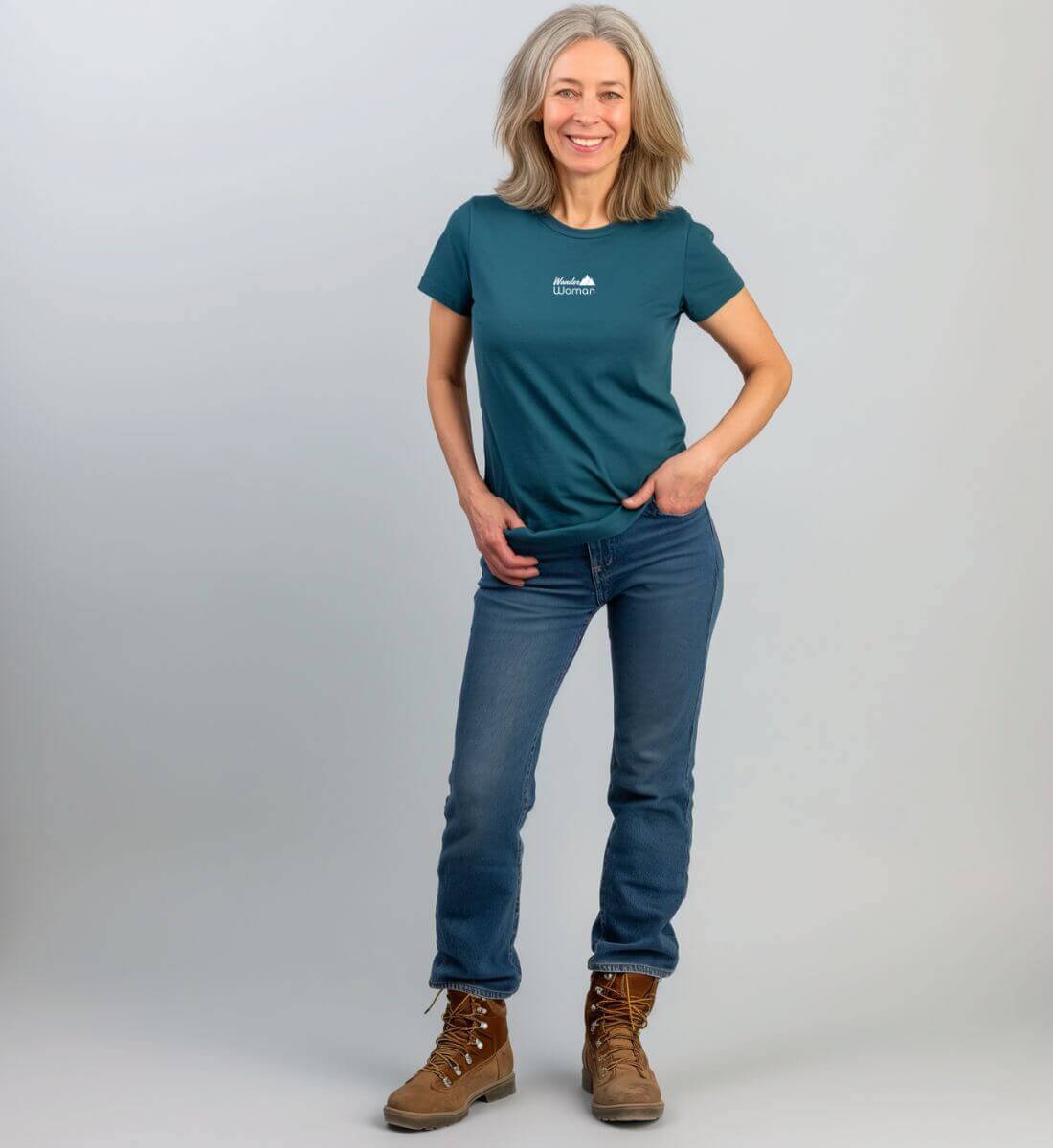 Wander Woman | Damen Premium Organic T-Shirt (Stick) von Rad&Rucksack - weitere Modelansicht 2