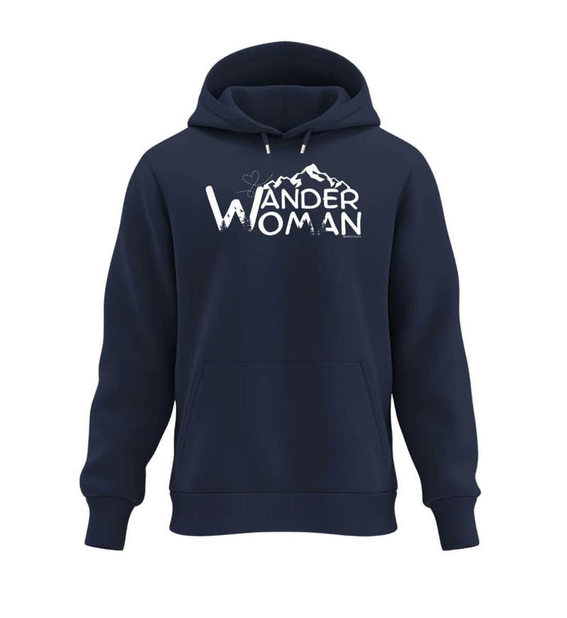 Wander Woman Hoodie in Dunkelblau (French Navy) – Produktbild (350 g/m² Bio-Baumwolle) von Rad&Rucksack