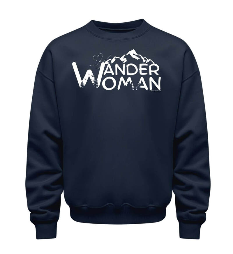 Wander Woman | Unisex Organic Pullover in French Navy von Rad&Rucksack