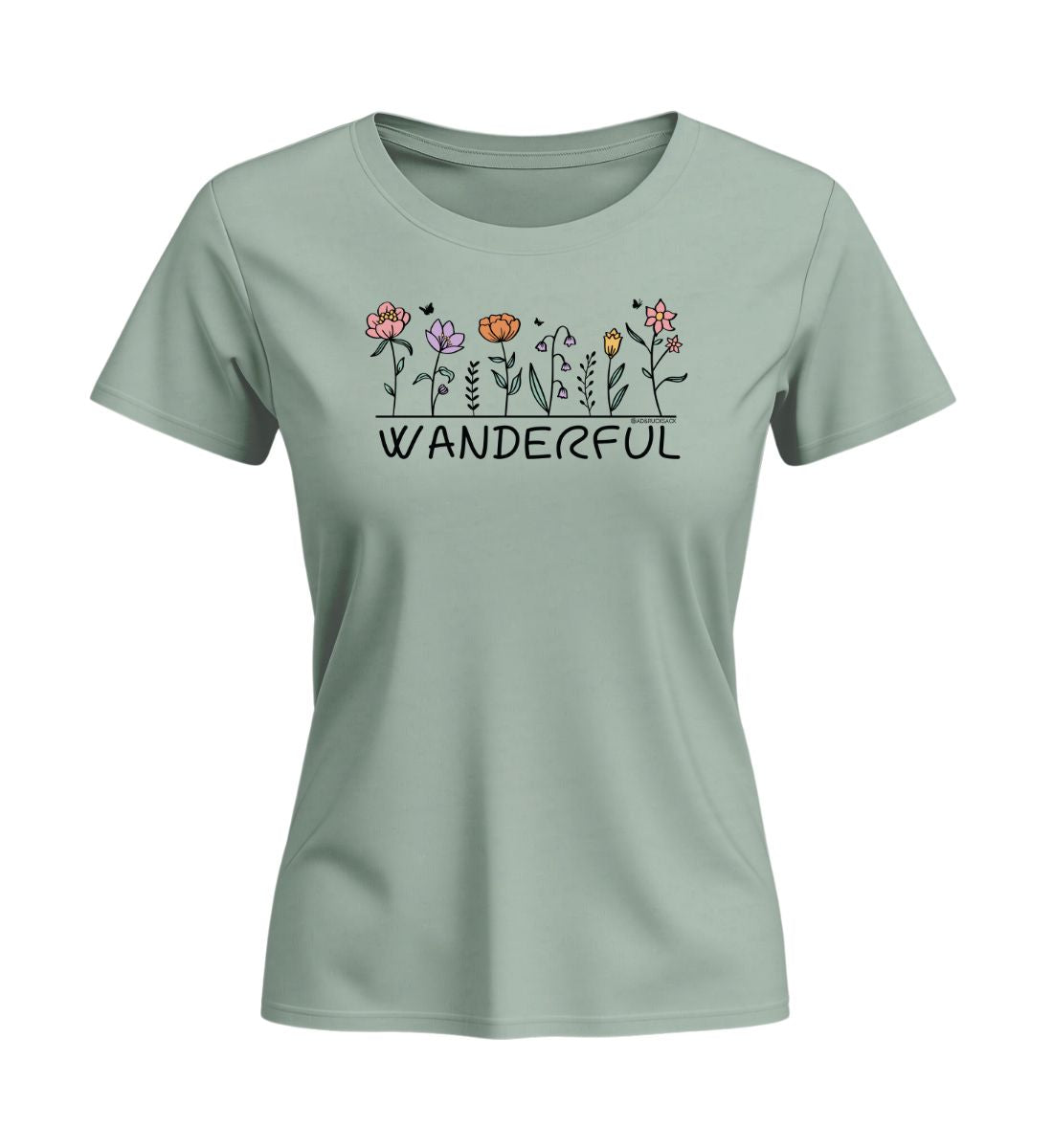 Wanderful | Damen Premium Organic T-Shirt (Fitted) in Aloe von Rad&Rucksack