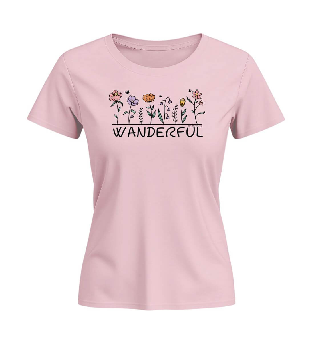 Wanderful | Damen Premium Organic T-Shirt (Fitted) in Cotton Pink von Rad&Rucksack
