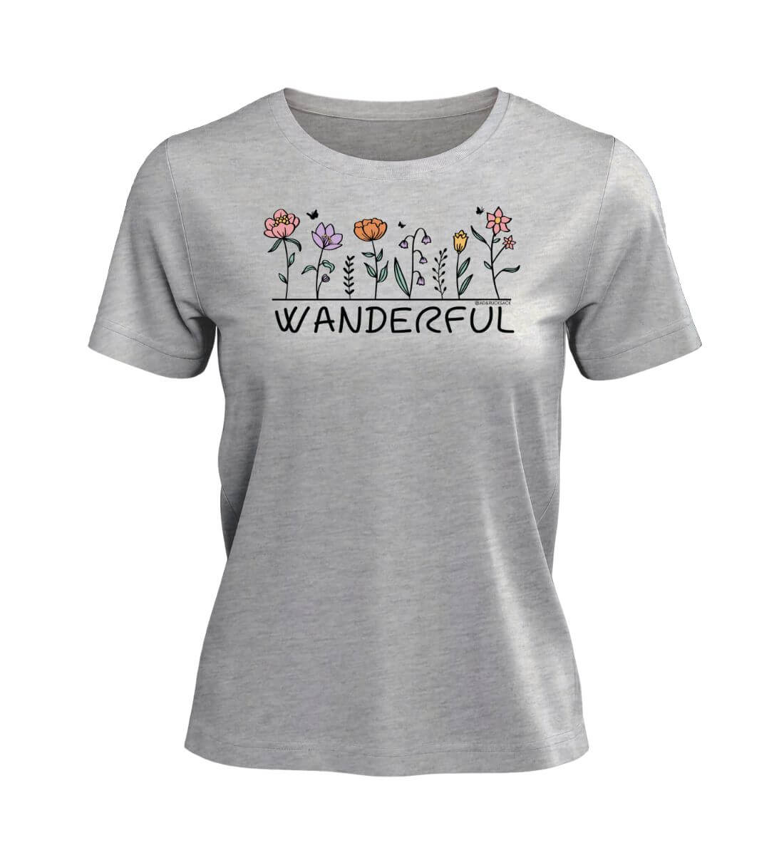 Wanderful | Damen Premium Organic T-Shirt in Heather Grey von Rad&Rucksack
