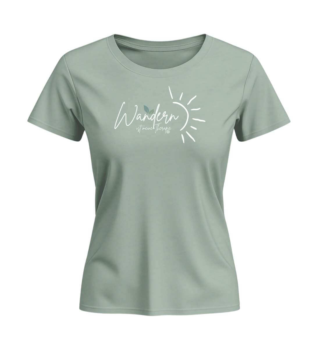 Wandern ist meine Therapie | Damen Premium Organic T-Shirt (Fitted) in Aloe von Rad&Rucksack