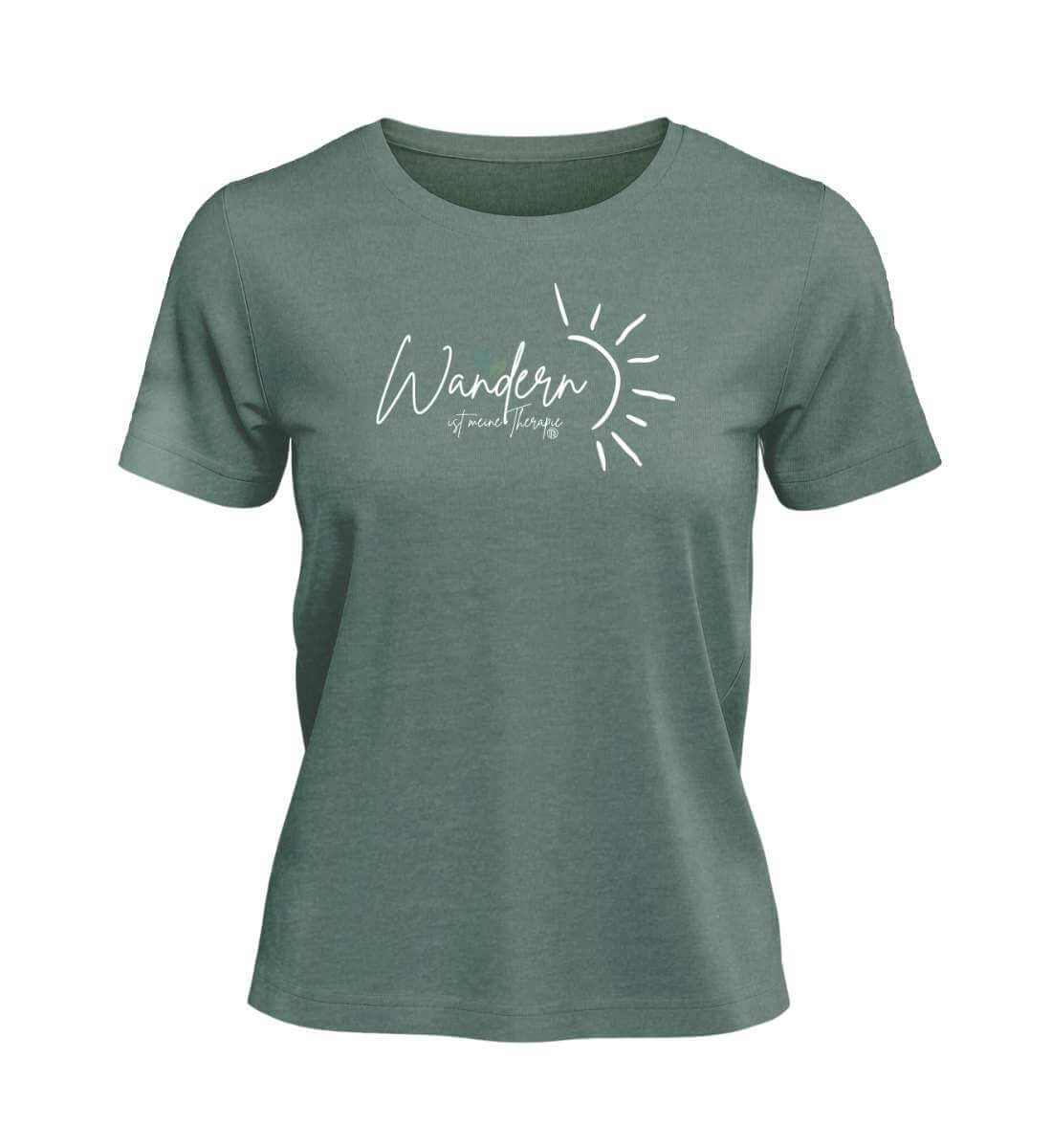 Wandern ist meine Therapie | Damen Premium Organic T-Shirt in Green Bay von Rad&Rucksack
